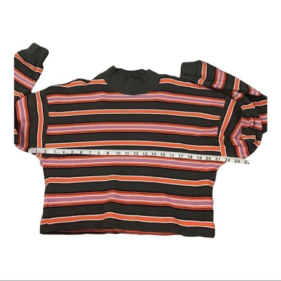 Wild Fable Mock Neck Striped Cropped Long Sleeve T-Shirt - Picture 4 of 8